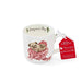 Wrendale Designs Snug as a Pug Mug with holiday pug illustration and red tag