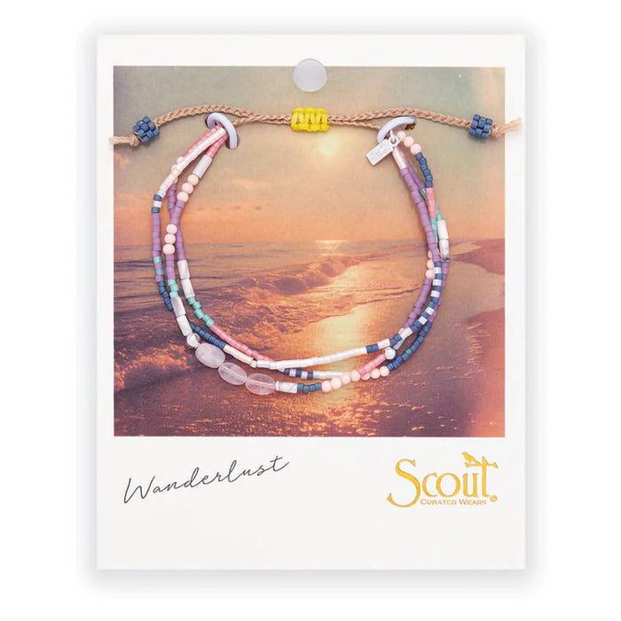 Scout Curated Wears : Mixed Media Bracelet - Heart/Rose Quartz/Silver