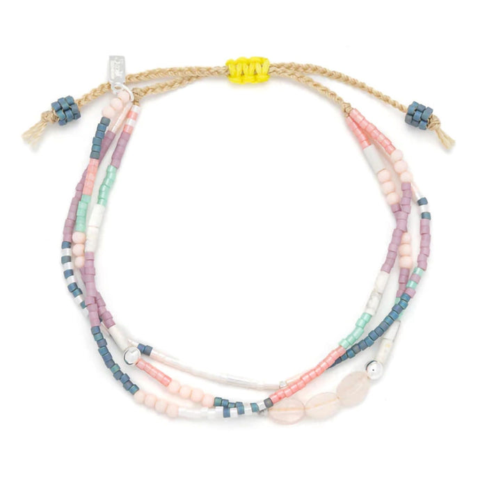 Scout Curated Wears : Mixed Media Bracelet - Heart/Rose Quartz/Silver