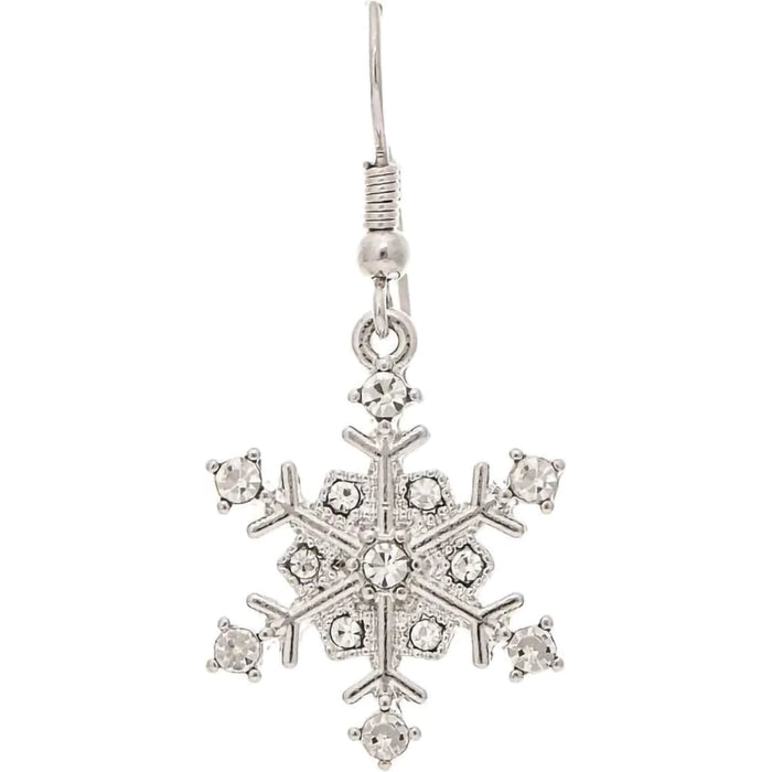 Rain : Silver Crystal Sparkle Snowflake Earring