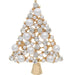 Rain Jewelry Gold Crystal Pearl Christmas Tree Pin featuring sparkling crystals and pearl accents in a festive tree design.