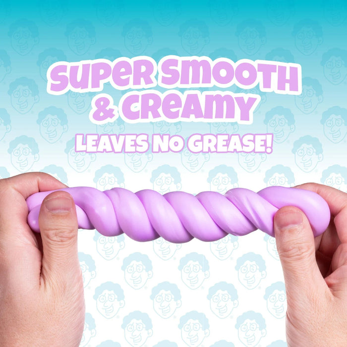 Its non-toxic formula stays soft without drying out and leaves no sticky or slippery residue on your hands. Stretch it, mold it, bounce it, tear it, pop it, and shape it into countless creations while enjoying a satisfying sensory experience that's perfect for play, relaxation, and focus.