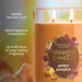 Yankee Candle golden pumpkin candle with branding and product details.