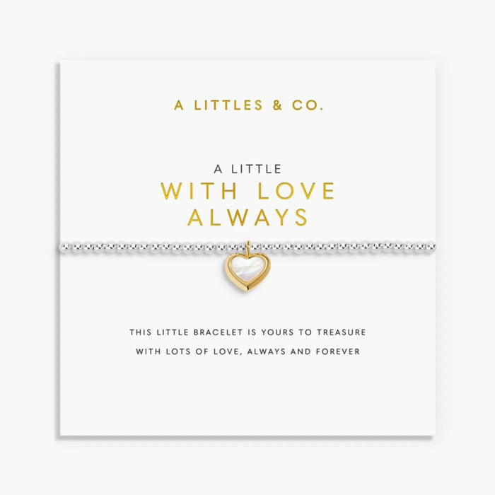 A Little With Love Always Bracelet featuring silver and gold-tone plating with a heartfelt message