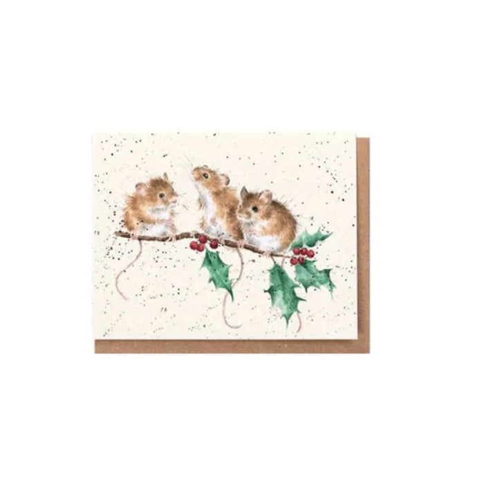 Christmas Mice mouse enclosure card featuring cute festive mice in a Christmas design