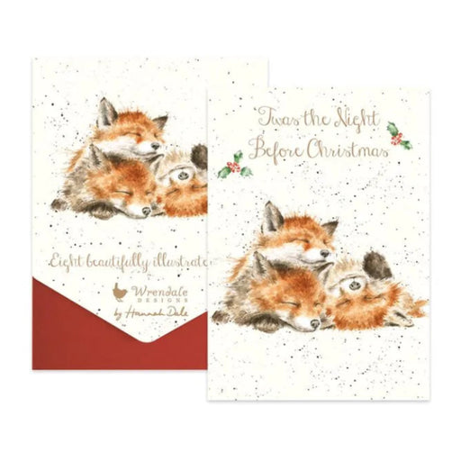 The Night Before Christmas Fox Card Pack featuring charming foxes in festive woodland Christmas artwork