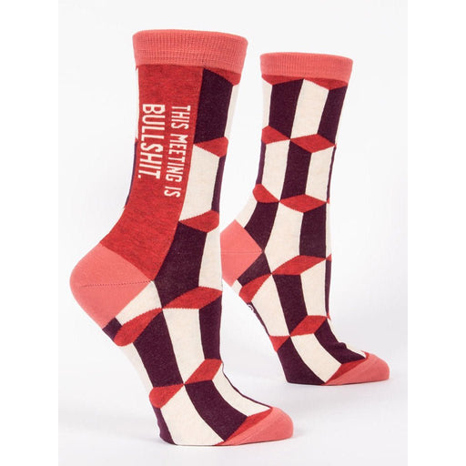 Blue Q : "This Meeting Is Bullshit" Women's Crew Socks - Blue Q : "This Meeting Is Bullshit" Women's Crew Socks