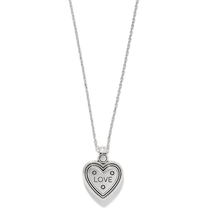 Brighton : Mosaic Heart Two Tone Heart Petite Necklace - Brighton : Mosaic Heart Two Tone Heart Petite Necklace