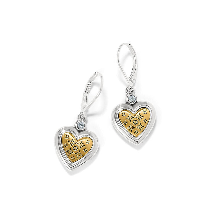 Brighton : Mosaic Heart Two Tone Leverback Earrings - Brighton : Mosaic Heart Two Tone Leverback Earrings