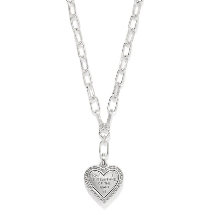 Brighton : Mosaic Heart Two Tone Necklace - Chain Link - Brighton : Mosaic Heart Two Tone Necklace - Chain Link