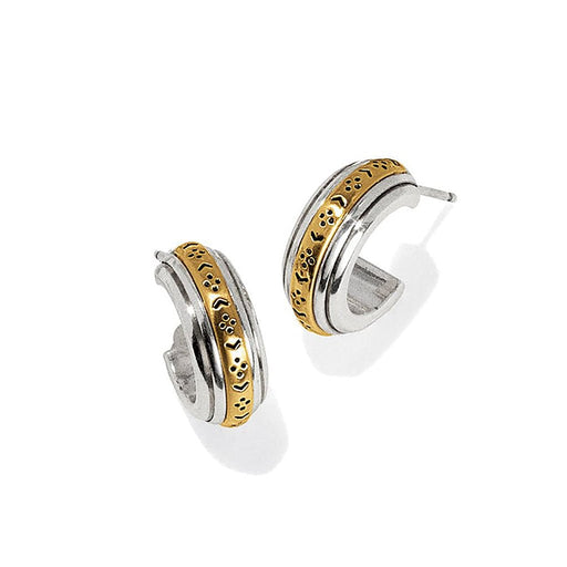 Brighton : Mosaic Two Tone Mini Hoop Post Earrings - Brighton : Mosaic Two Tone Mini Hoop Post Earrings