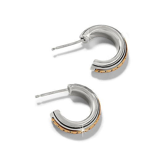 Brighton : Mosaic Two Tone Mini Hoop Post Earrings - Brighton : Mosaic Two Tone Mini Hoop Post Earrings