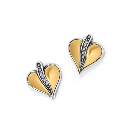 Brighton : Precious Heart Two Tone Post Earrings - Brighton : Precious Heart Two Tone Post Earrings