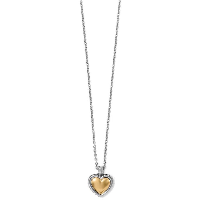 Brighton - Pretty Tough Bold Two Tone Heart Petite Necklace - Brighton - Pretty Tough Bold Two Tone Heart Petite Necklace