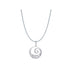 Silver necklace with a spiral pendant on a white background