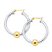 Pair of hoop earrings with gold accents on a white background