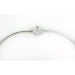 Silver bracelet with a clear gemstone bead on a white background