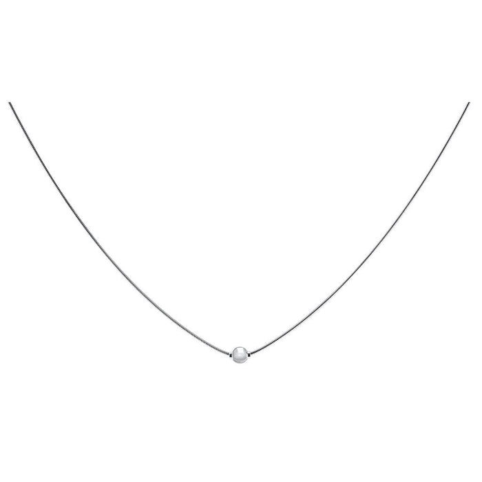 Necklace with a single pearl pendant on a white background