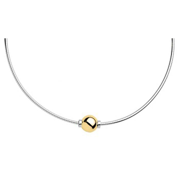 Necklace with a gold bead on a white background
