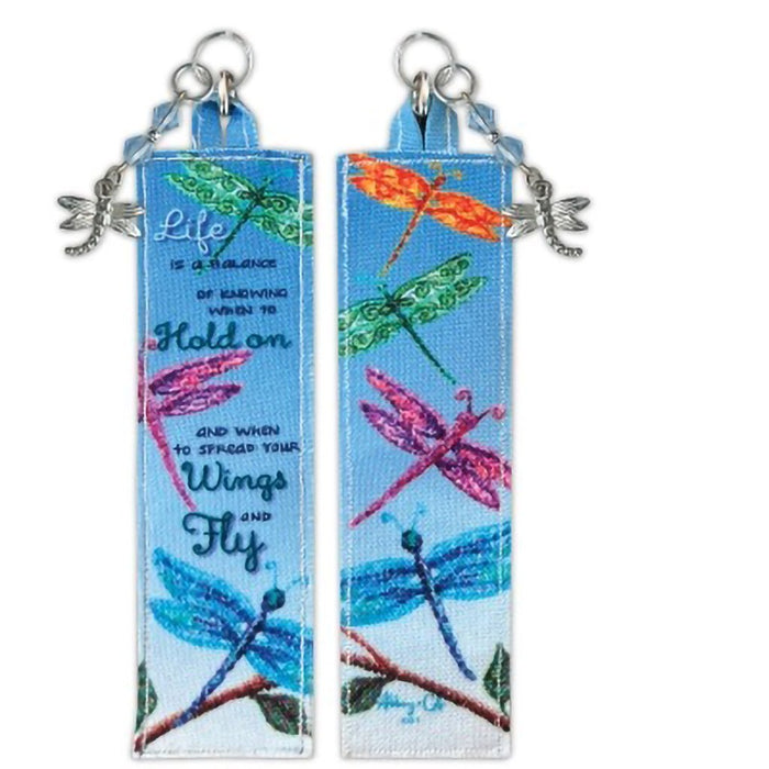 Cathedral Art : Bookmark - Life is a Balance Dragonfly with Beads - Cathedral Art : Bookmark - Life is a Balance Dragonfly with Beads