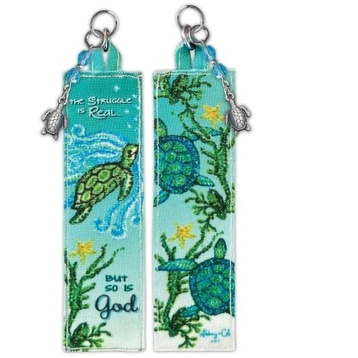 Cathedral Art : Bookmark - The Struggle is Real Sea Turtle with Beads - Cathedral Art : Bookmark - The Struggle is Real Sea Turtle with Beads