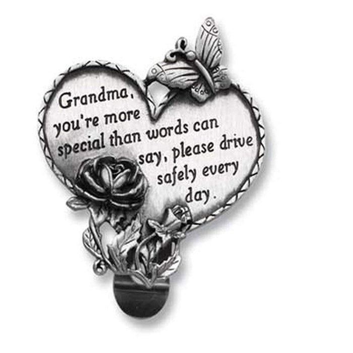 Cathedral Art : Grandma Drive Safe Heart Visor Clip - Cathedral Art : Grandma Drive Safe Heart Visor Clip