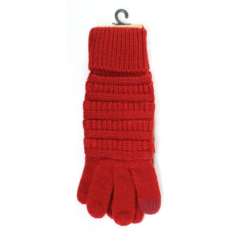 CC Beanie : Solid Cable Knit Gloves - Red - CC Beanie : Solid Cable Knit Gloves - Red - Annies Hallmark and Gretchens Hallmark, Sister Stores