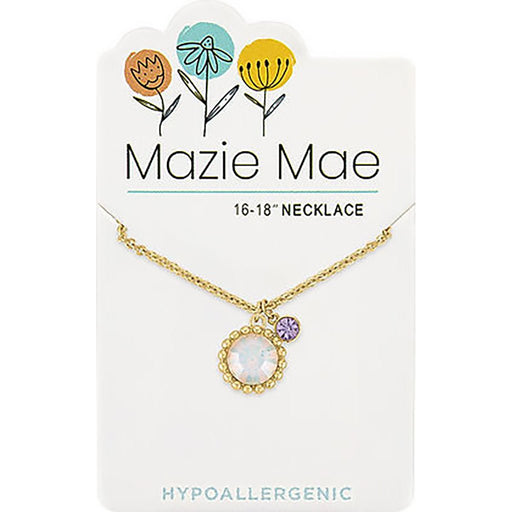 Center Court: Gold Beaded White Opal and Mini Tanzanite Mazie Mae Necklace - Center Court: Gold Beaded White Opal and Mini Tanzanite Mazie Mae Necklace