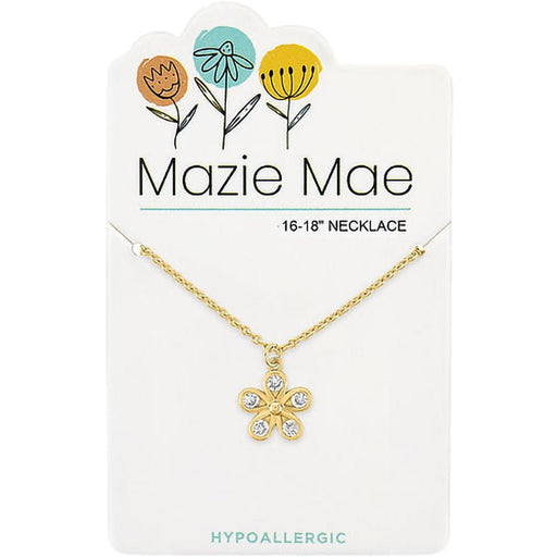 Center Court: Gold CZ Flower Mazie Mae Necklace - Center Court: Gold CZ Flower Mazie Mae Necklace