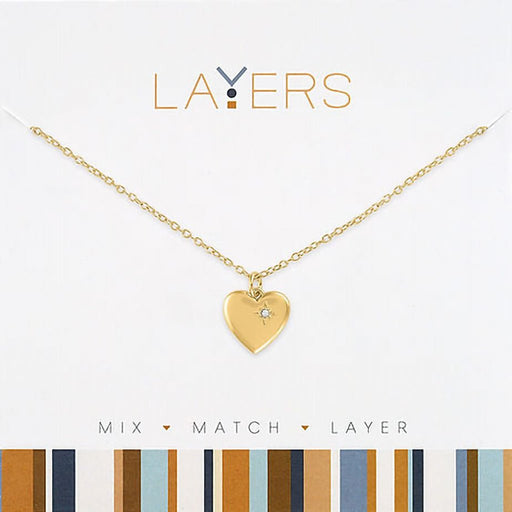 Center Court : Gold Heart of Gold Layers Necklace - Center Court : Gold Heart of Gold Layers Necklace