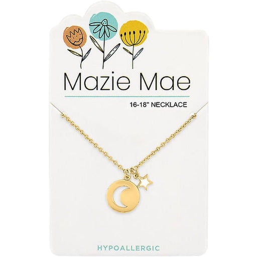 Center Court: Gold Moon Pendant & Star Dangle Mazie Mae Necklace - Center Court: Gold Moon Pendant & Star Dangle Mazie Mae Necklace