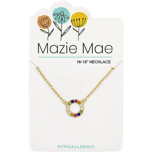 Center Court: Gold Multicolor Open Circle Mazie Mae Necklace - Center Court: Gold Multicolor Open Circle Mazie Mae Necklace