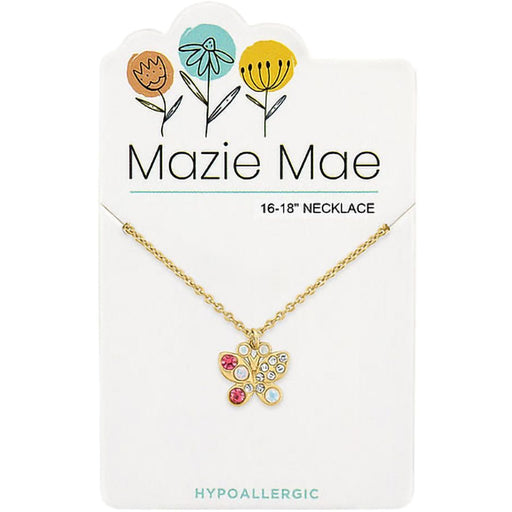 Center Court: Gold Opal & Vintage Rose Butterfly Mazie Mae Necklace - Center Court: Gold Opal & Vintage Rose Butterfly Mazie Mae Necklace