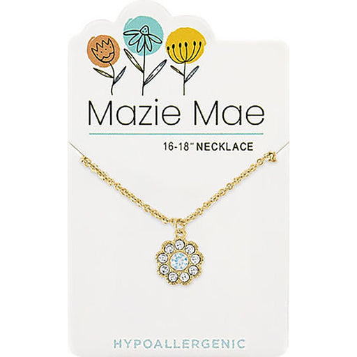 Center Court: Gold White Opal Cubic Zirconia Flower Mazie Mae Necklace - Center Court: Gold White Opal Cubic Zirconia Flower Mazie Mae Necklace