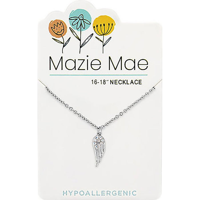 Center Court: Silver Angel Wing Mazie Mae Necklace - Center Court: Silver Angel Wing Mazie Mae Necklace