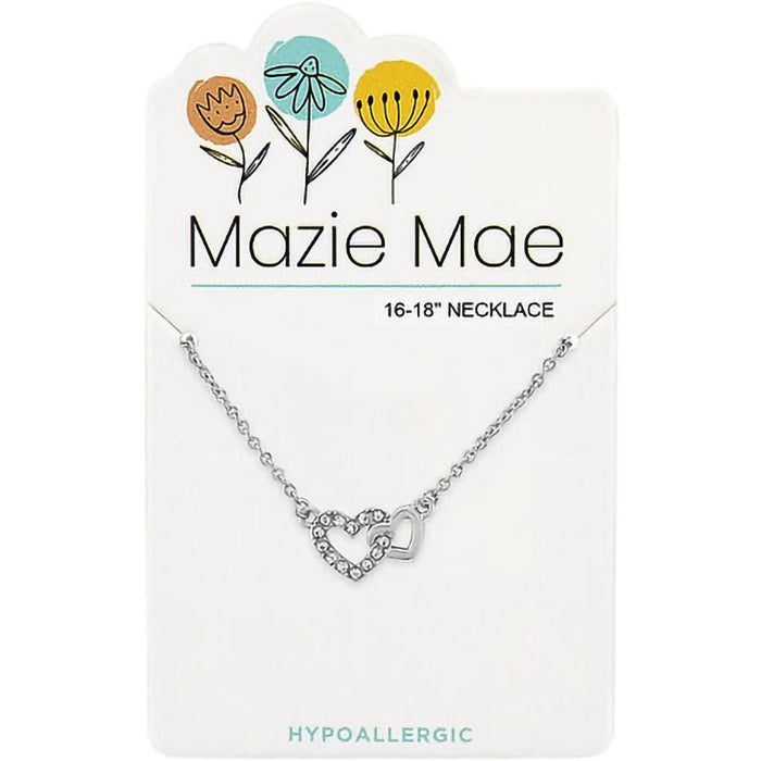 Center Court: Silver Interlocking Hearts Mazie Mae Necklace - Center Court: Silver Interlocking Hearts Mazie Mae Necklace