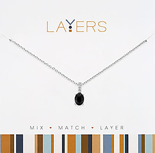 Center Court: Silver Jet Black Drop Necklace - Center Court: Silver Jet Black Drop Necklace