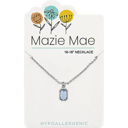 Center Court: Silver Light Sapphire Radiant Mazie Mae Necklace - Center Court: Silver Light Sapphire Radiant Mazie Mae Necklace