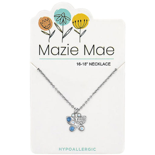 Center Court: Silver Opal & Aquamarine Butterfly Mazie Mae Necklace - Center Court: Silver Opal & Aquamarine Butterfly Mazie Mae Necklace