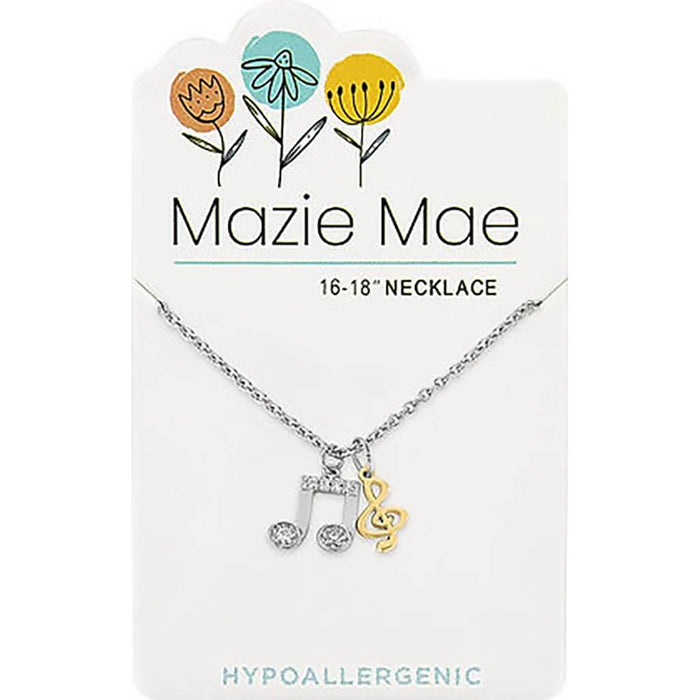 Center Court: Silver Two-Toned Music Note Mazie Mae Necklace