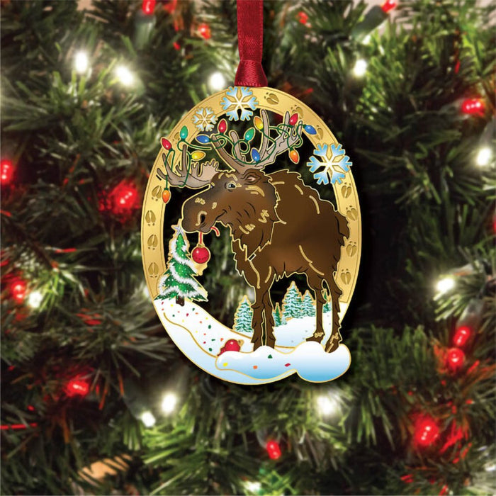 ChemArt : Holiday Moose - Gold Ornament - ChemArt : Holiday Moose - Gold Ornament