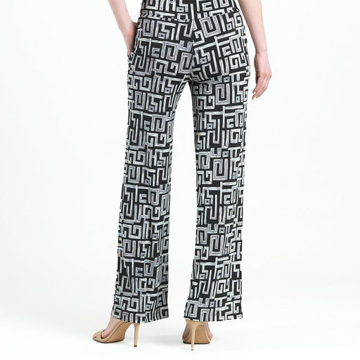 Clara Sunwoo : Textured Wide Leg Pocket Pant - Greek Key - Clara Sunwoo : Textured Wide Leg Pocket Pant - Greek Key