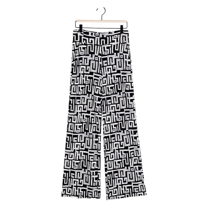 Clara Sunwoo : Textured Wide Leg Pocket Pant - Greek Key - Clara Sunwoo : Textured Wide Leg Pocket Pant - Greek Key