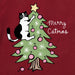 Close-up of Life Is Good Merry Catmas graphic showing cat on Christmas tree with ornaments, star, and holiday details.
