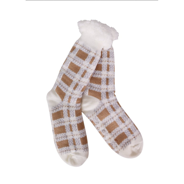 Cold River Plaid Thermal Slipper Socks - Fashion by Mirabeau (B4) - Assorted - Cold River Plaid Thermal Slipper Socks - Fashion by Mirabeau (B4) - Assorted