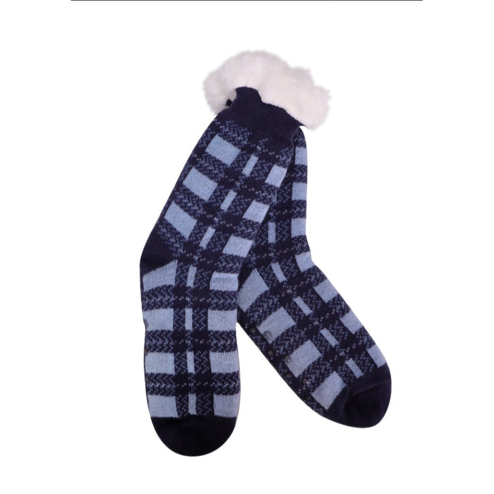 Cold River Plaid Thermal Slipper Socks - Fashion by Mirabeau (B4) - Assorted - Cold River Plaid Thermal Slipper Socks - Fashion by Mirabeau (B4) - Assorted