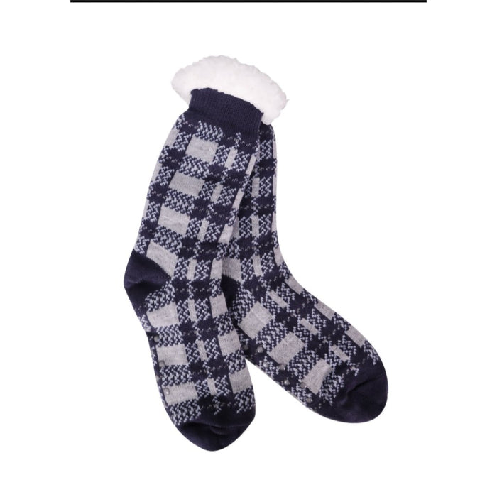 Cold River Plaid Thermal Slipper Socks - Fashion by Mirabeau (B4) - Assorted - Cold River Plaid Thermal Slipper Socks - Fashion by Mirabeau (B4) - Assorted