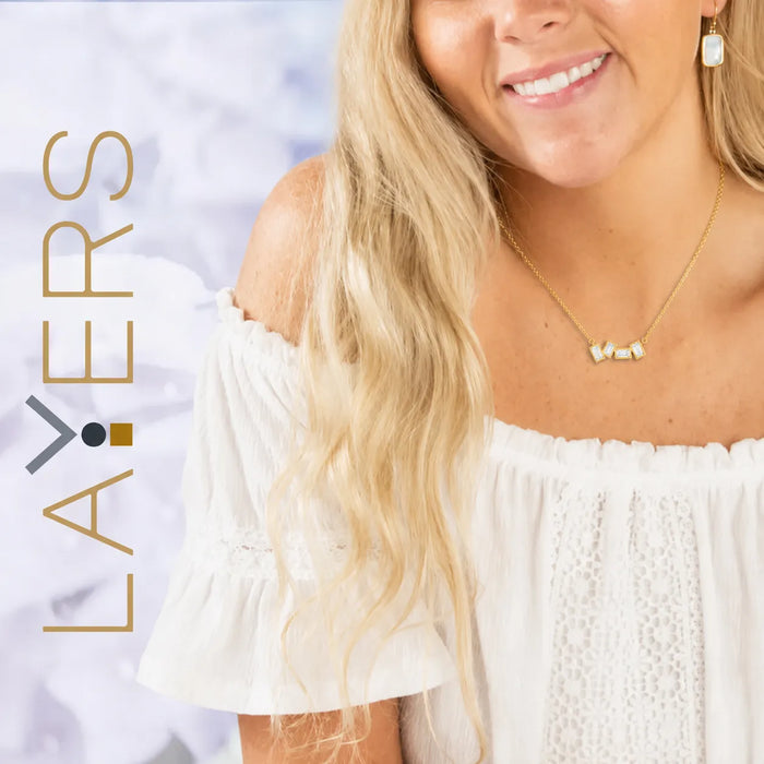 Layers : Gold Crystal Cluster Layers Necklace