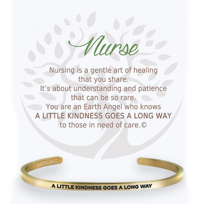 Earth Angel : Nurse Cuff Bracelet in Gold - Earth Angel : Nurse Cuff Bracelet in Gold