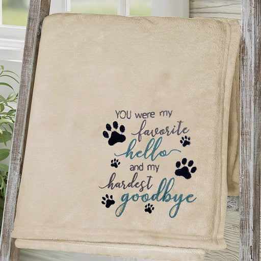 Embroidered Pet Bereavement Single Layer Blanket - Embroidered Pet Bereavement Single Layer Blanket